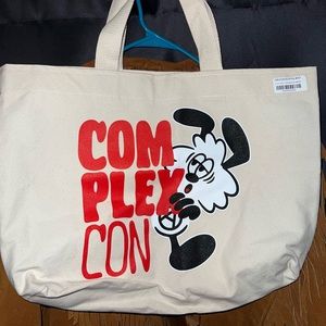 COMPLEXCON X VERDY VICK TOTE BAG NATURAL/RED 20” x 13”